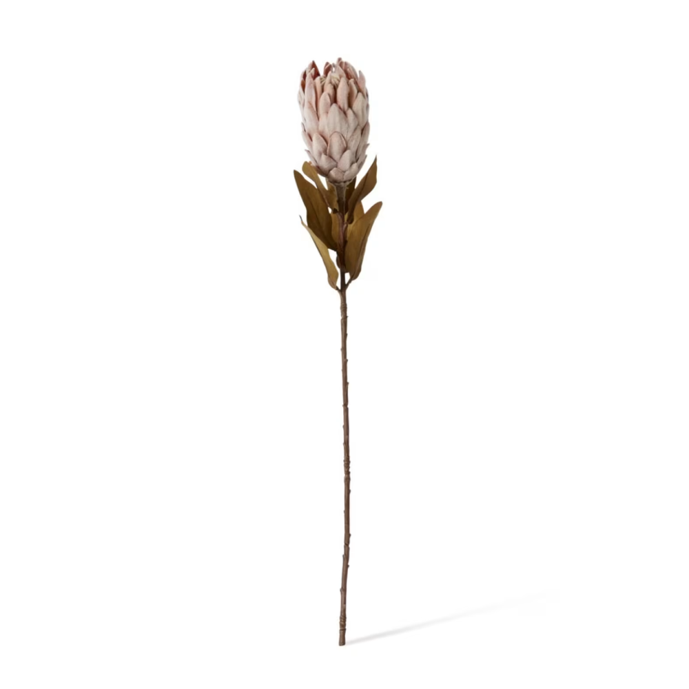 Artificial Protea Dried Look Decor Stem - Light Pink - 61cms