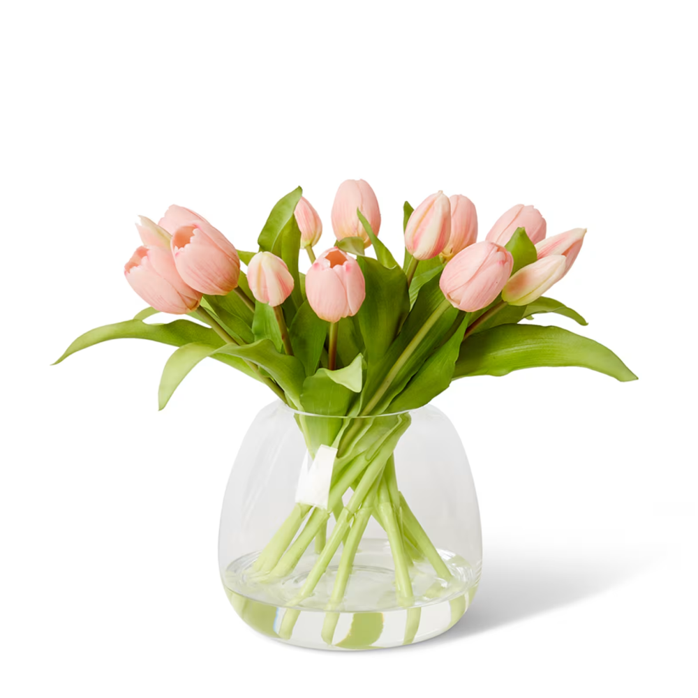 Artificial Tulip Bunch Plant Stem - Alma Vase - Pink - 25cms
