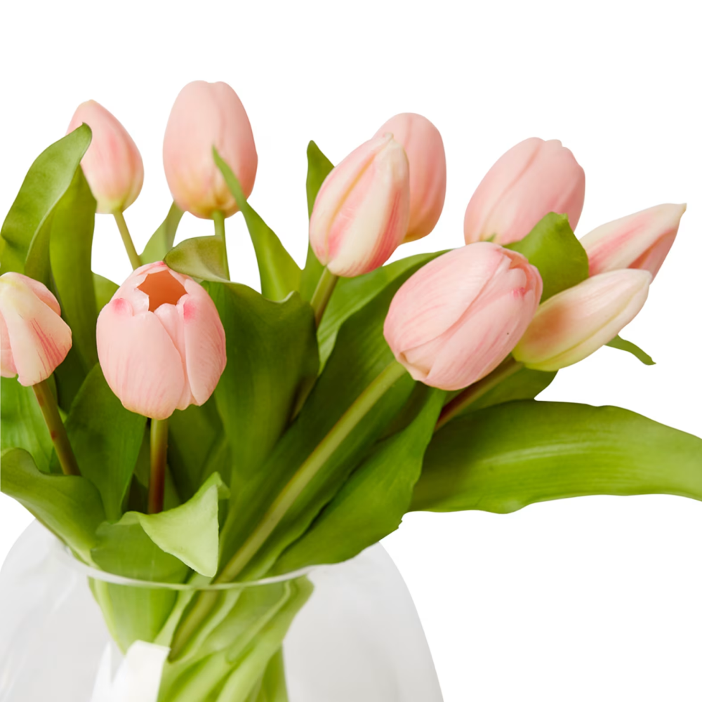 Artificial Tulip Bunch Plant Stem - Alma Vase - Pink - 25cms