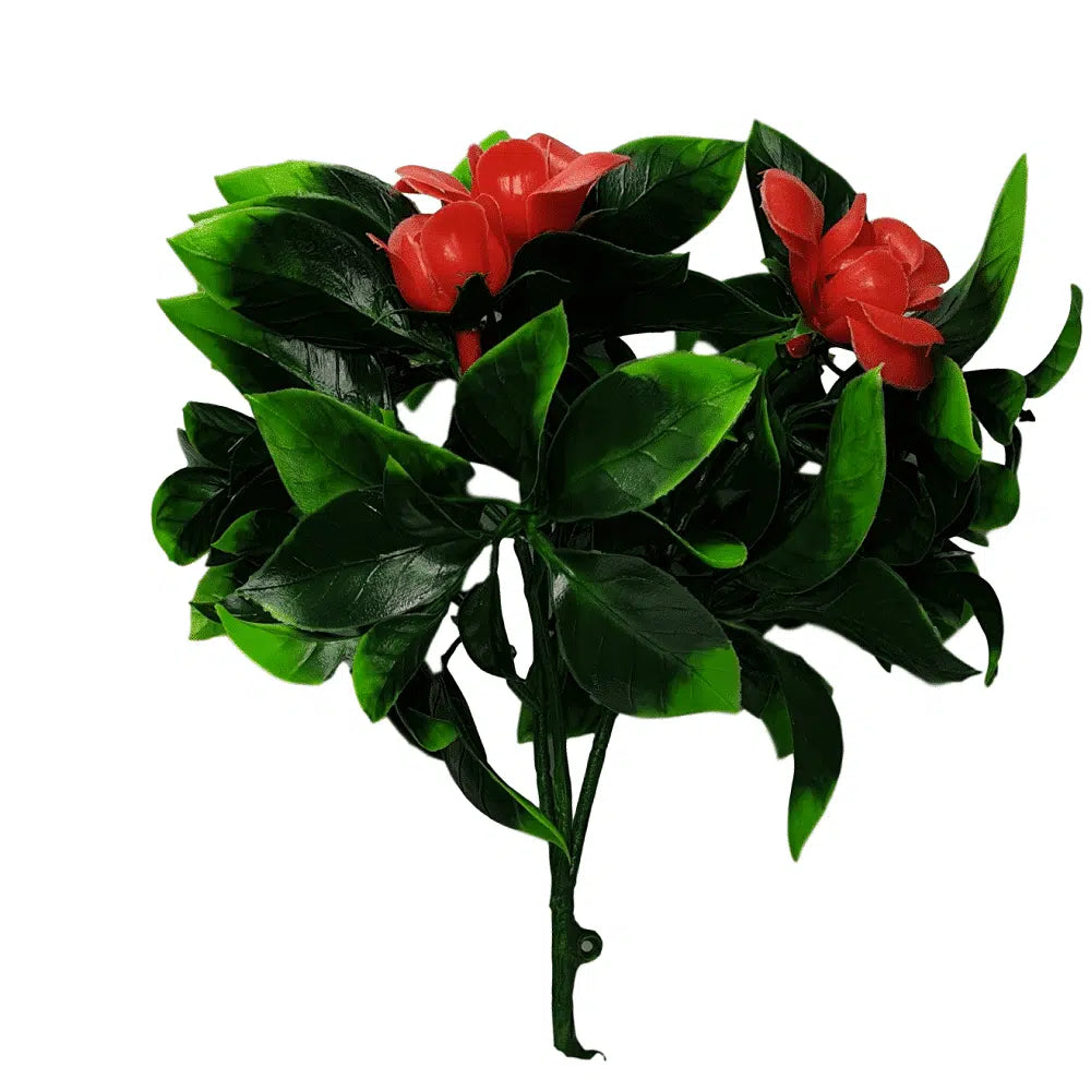 Artificial UV Resistant Flowering Red Rose Stem 30cms