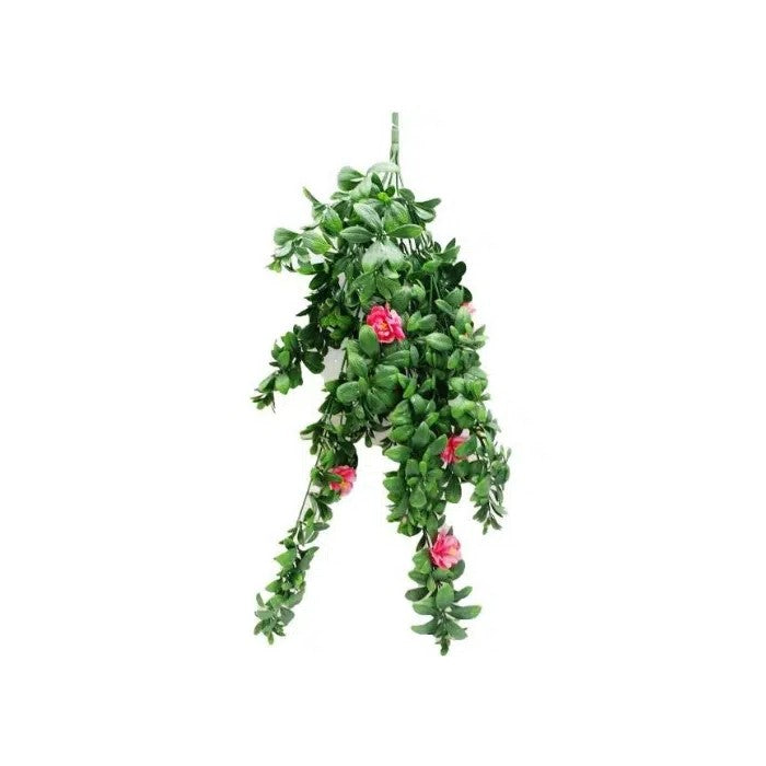 Artificial UV Resistant Hanging Pink Rose Stem 85cms