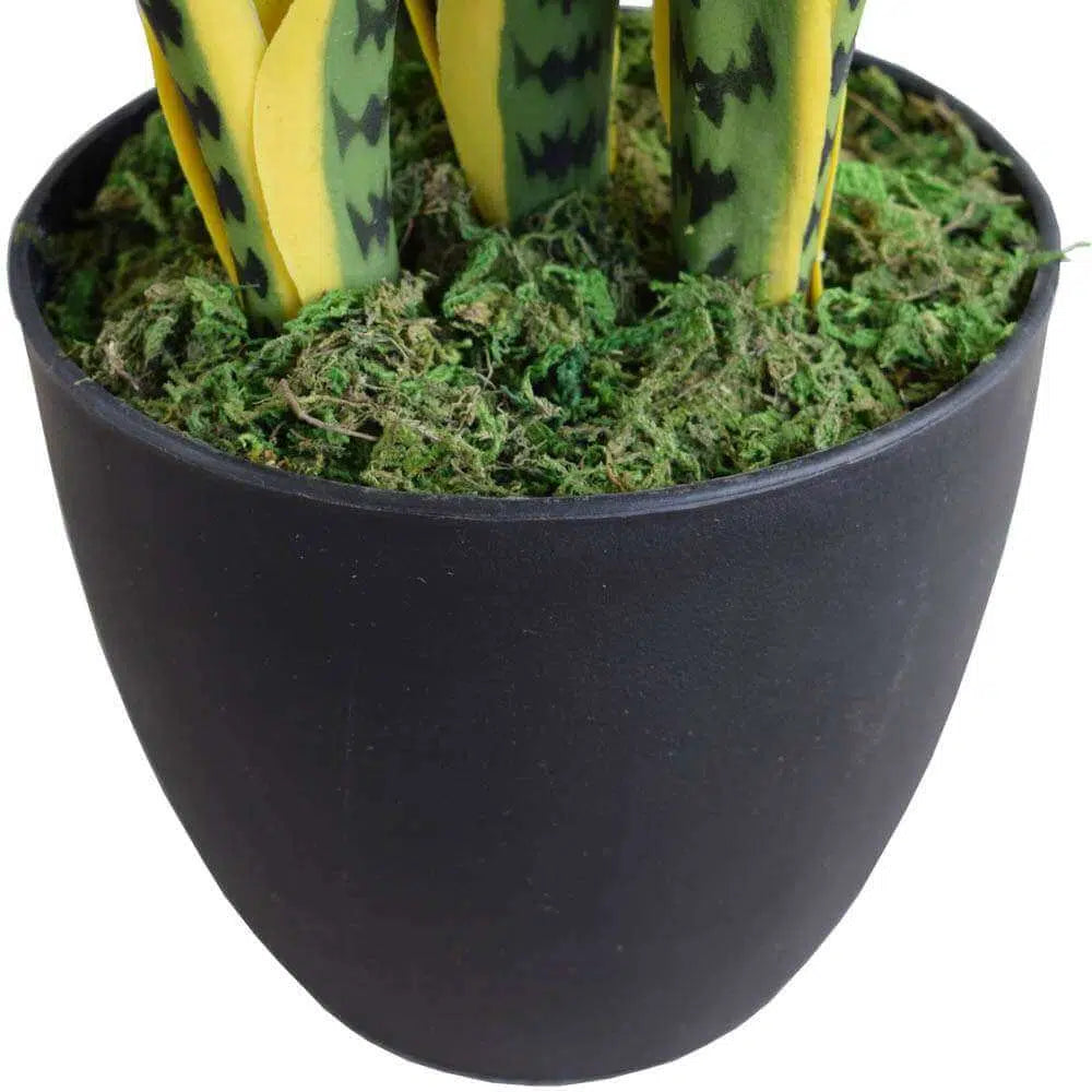 Artificial UV Resistant Yellow Tongue Sansevieria 60cms
