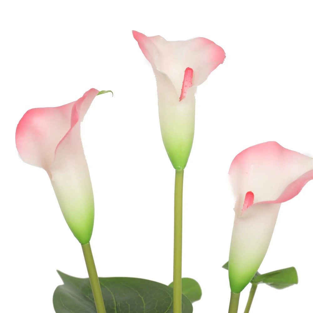 Artificial White & Pink Peace Lily Plant 50cms