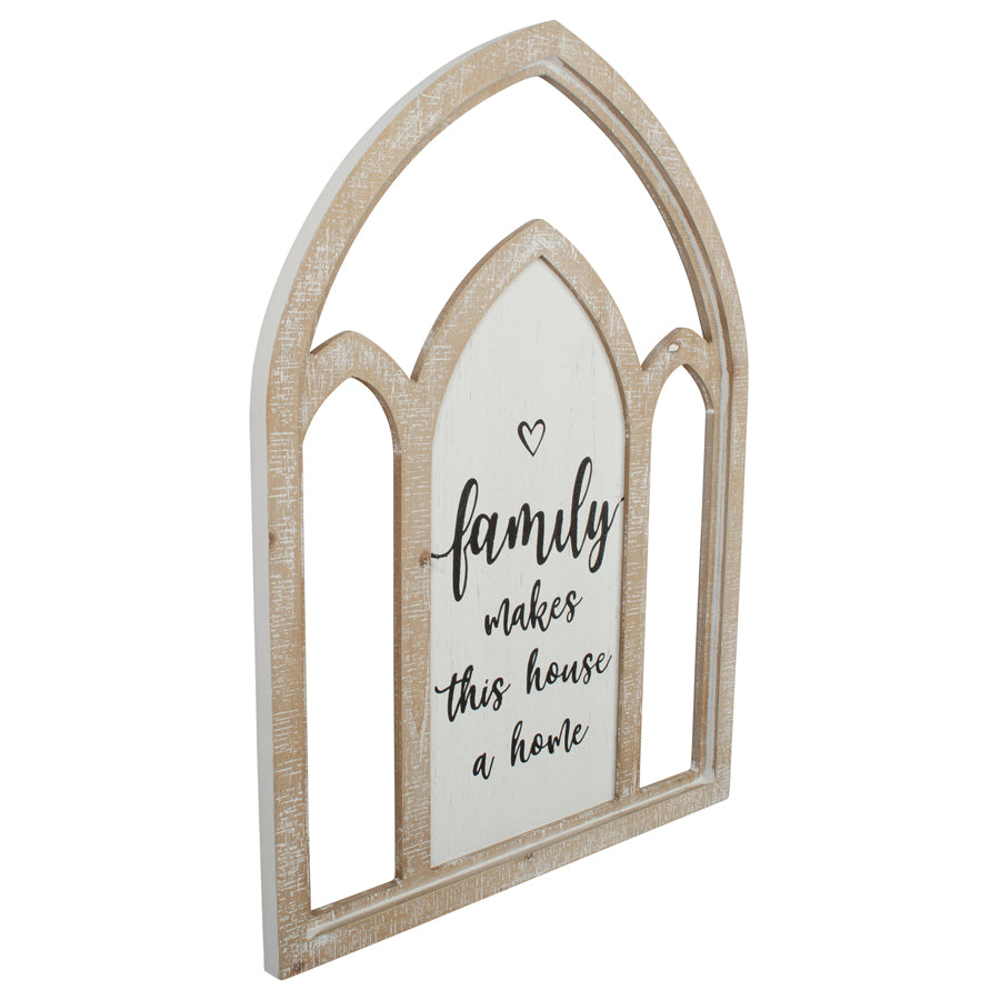 Artisanal 'Family & Friends' Carved Wall Decor White