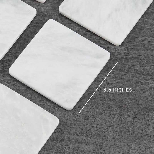 Square Marble Bliss Coaster Set - Available in 4 Colors