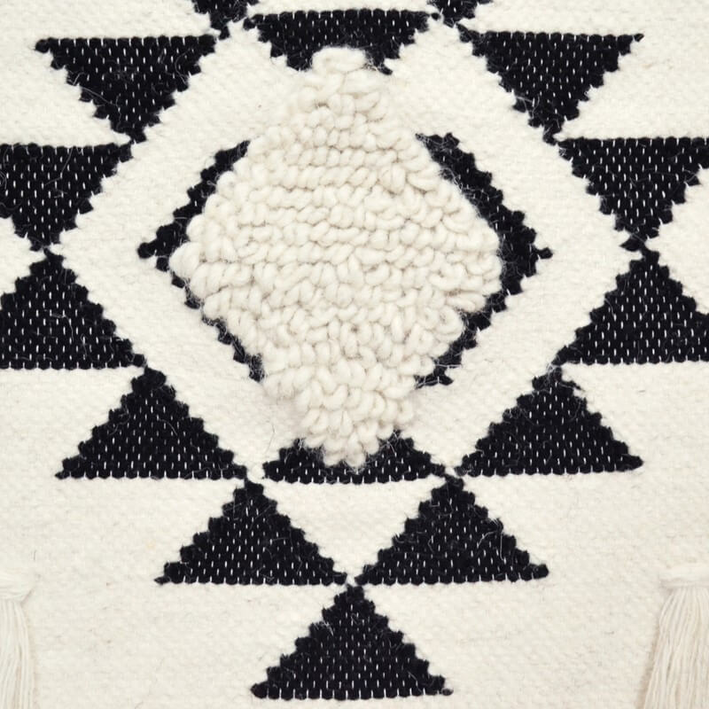 Artistic Woolen Wall Tapestry - Ivory & Black
