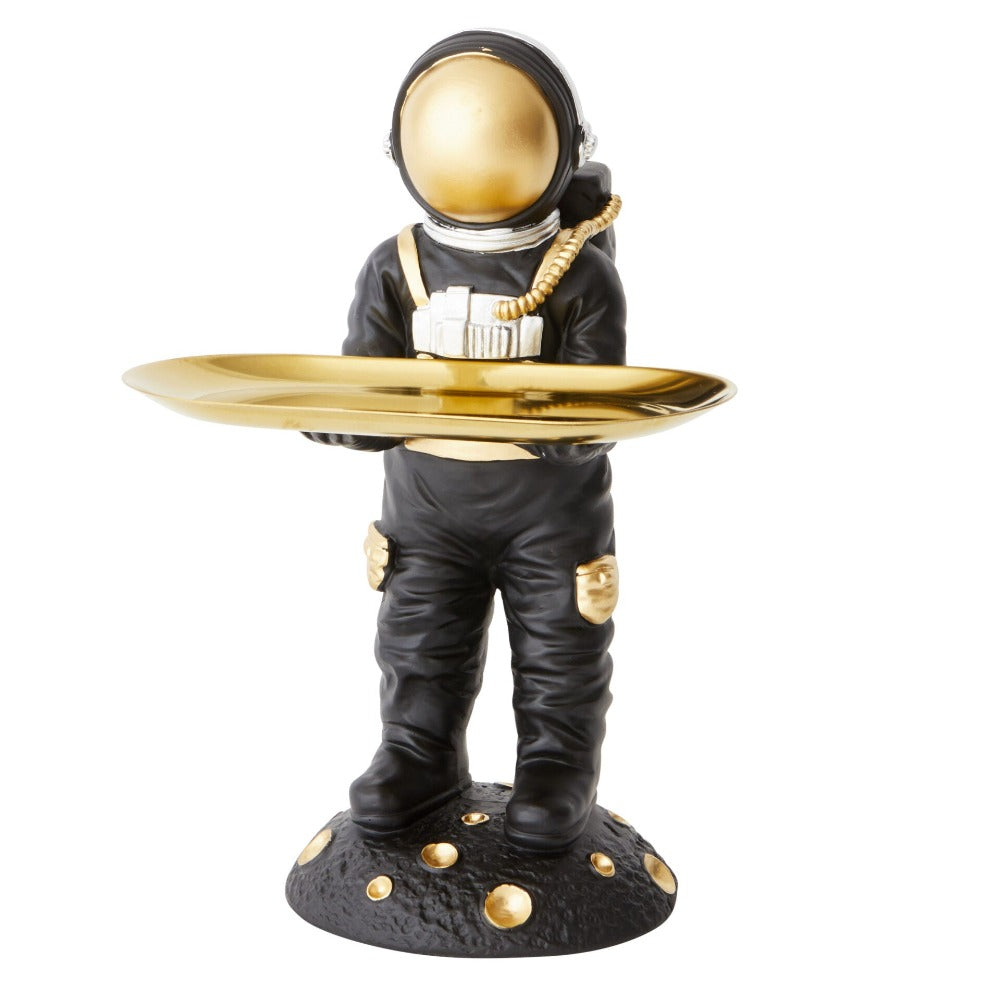Astronaut Designer Trinket Tray - Black & Gold