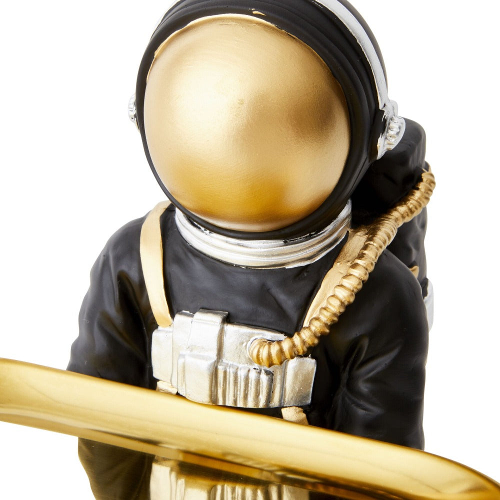 Astronaut Designer Trinket Tray - Black & Gold