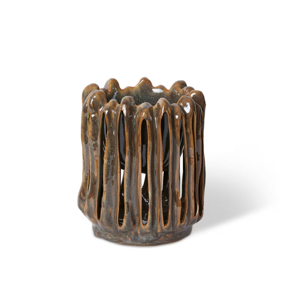 Attractive Striped Ellington Pot - Blue/Brown - Available in 2 Sizes