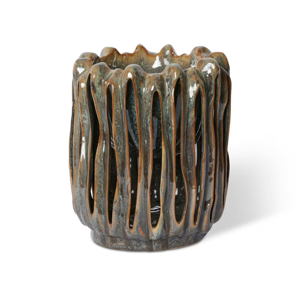 Attractive Striped Ellington Pot - Blue/Brown - Available in 2 Sizes