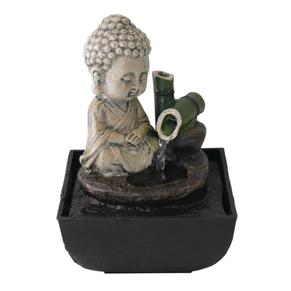 Baby Monk Polyresin Fountain Tabletop Decor