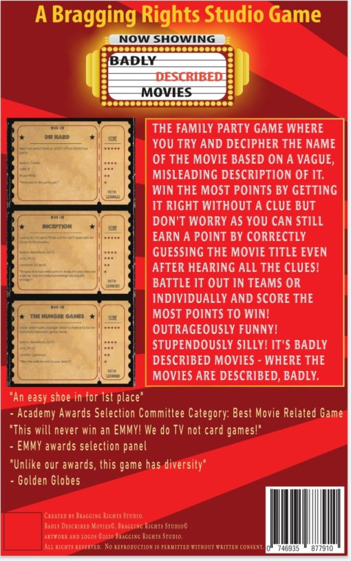 Badly Described Movies Card Game