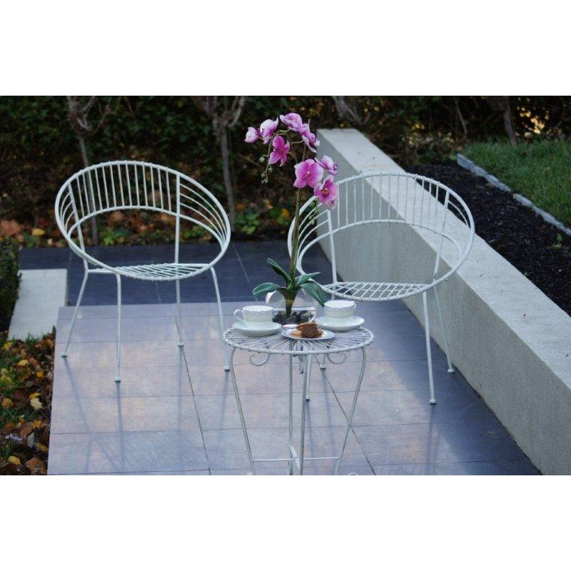 Balcony Comfort Table and Chair White - Set of 3