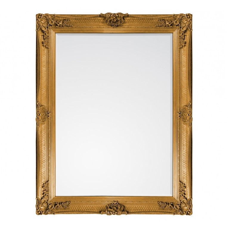 Baroque Wood Framed Wall / Floor Mirror - 109.5cms Gold