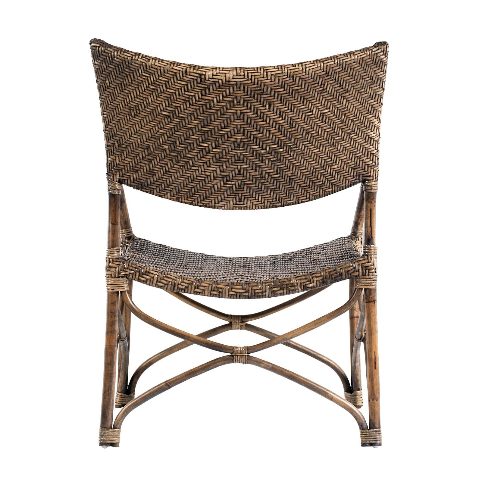 Basket Weave Cane Comfort Seat Armchair Set of 2