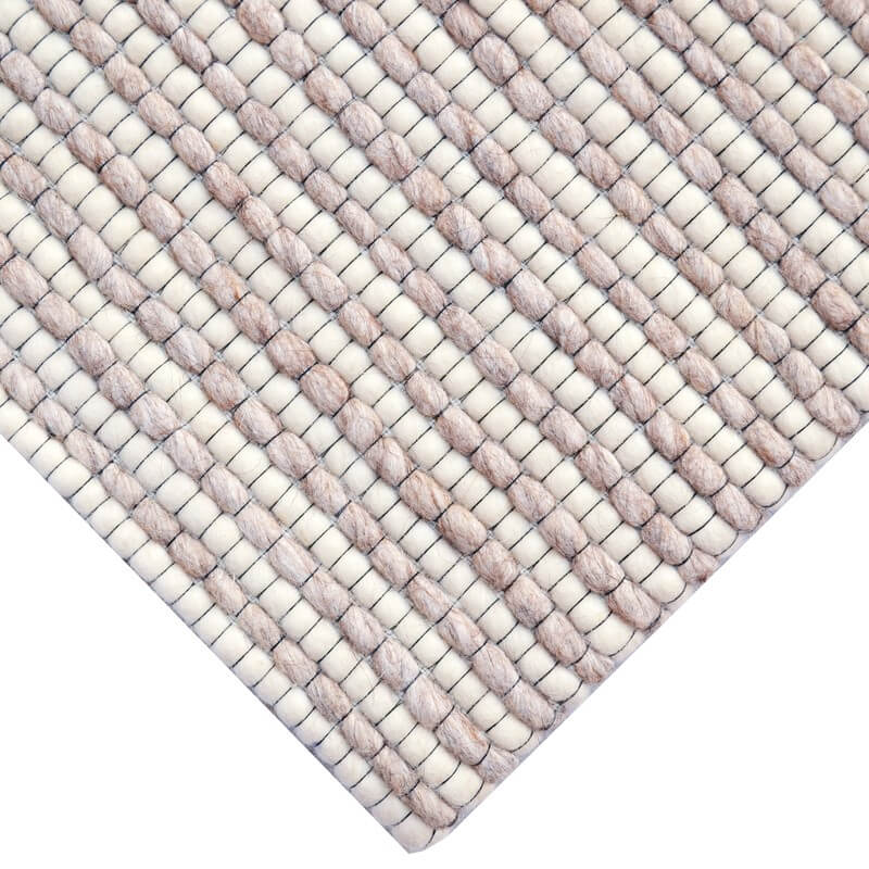 Beads Pattern Handmade Woollen Rug - Beige (Available in 4 Sizes)