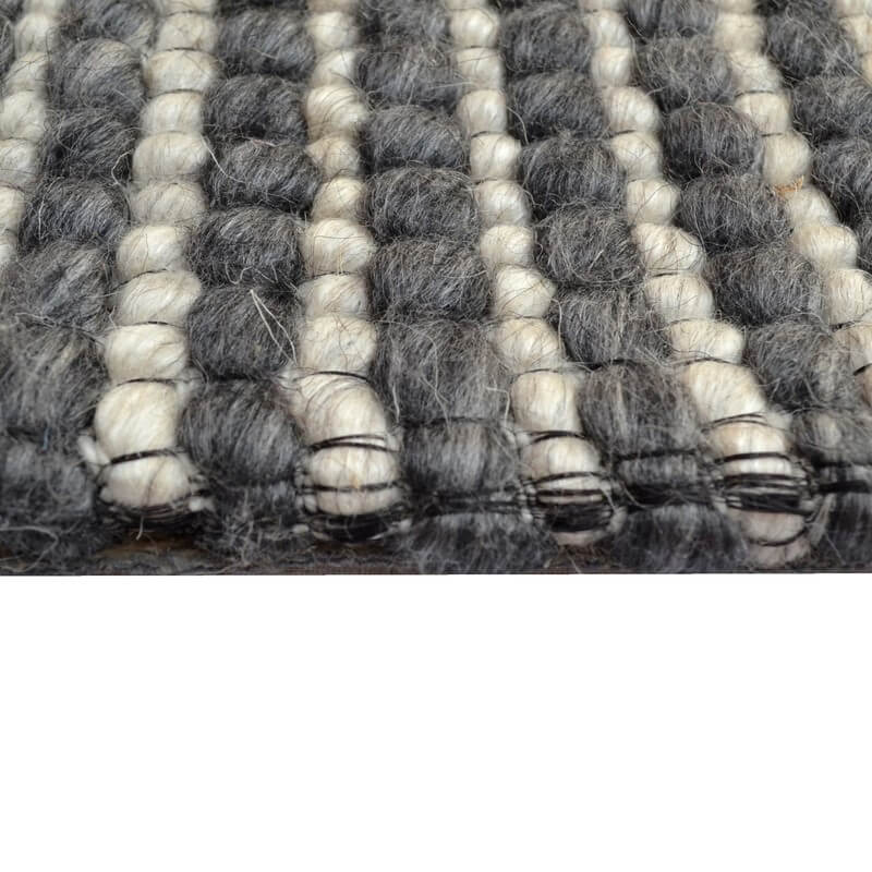 Beads Pattern Handmade Woollen Rug - Charcoal (Available in 4 Sizes)