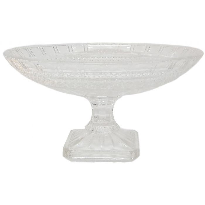 Beatrice Crystal Glass Platter with Footed Stem