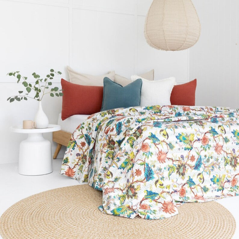 Beauty of Nature In Reversible Hand Stitched Cotton Doona