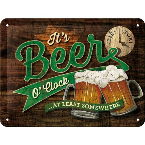 Beer O'clock Glasses - Small Sign Board 15 x 20cm
