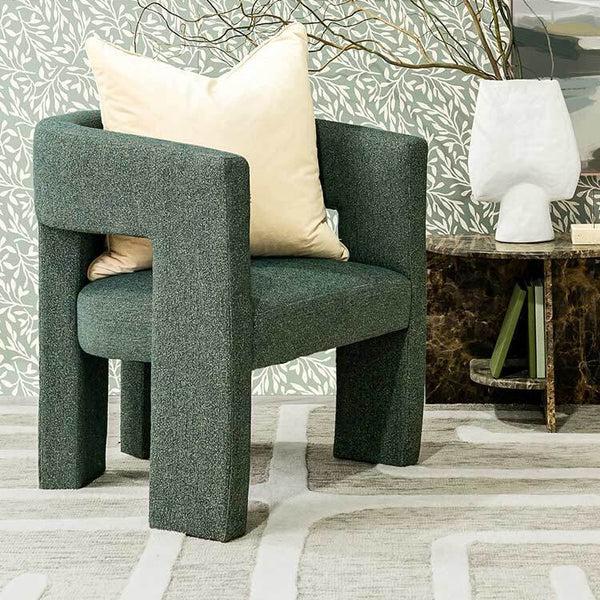 Bella Cozy Boucle Curl Armchair - Dark Green