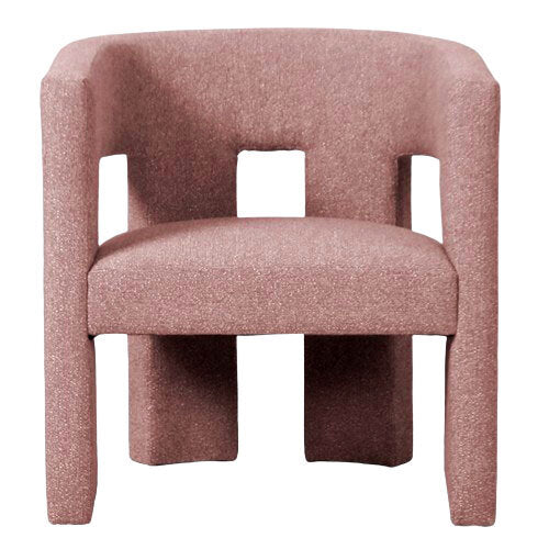 Bella Cozy Boucle Curl Armchair - Dusty Pink