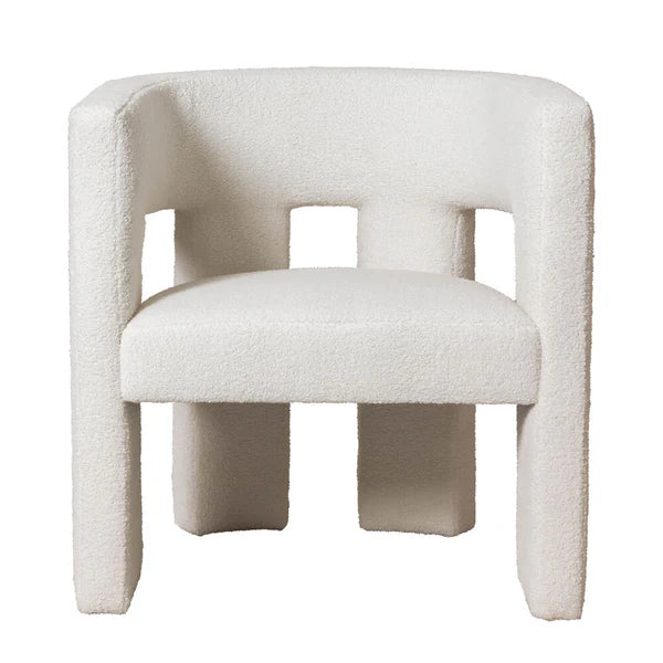 Bella Cozy Boucle Curl Armchair - White