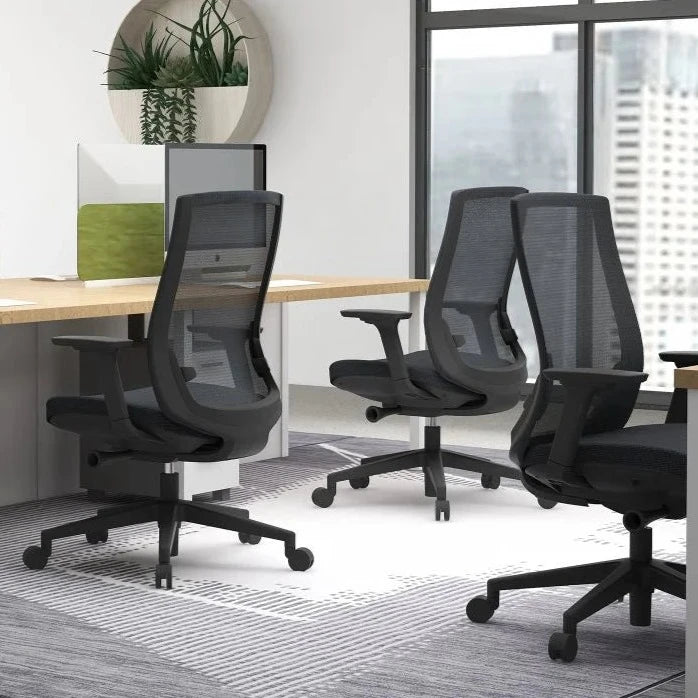Black Mesh Upholstered Office Chair