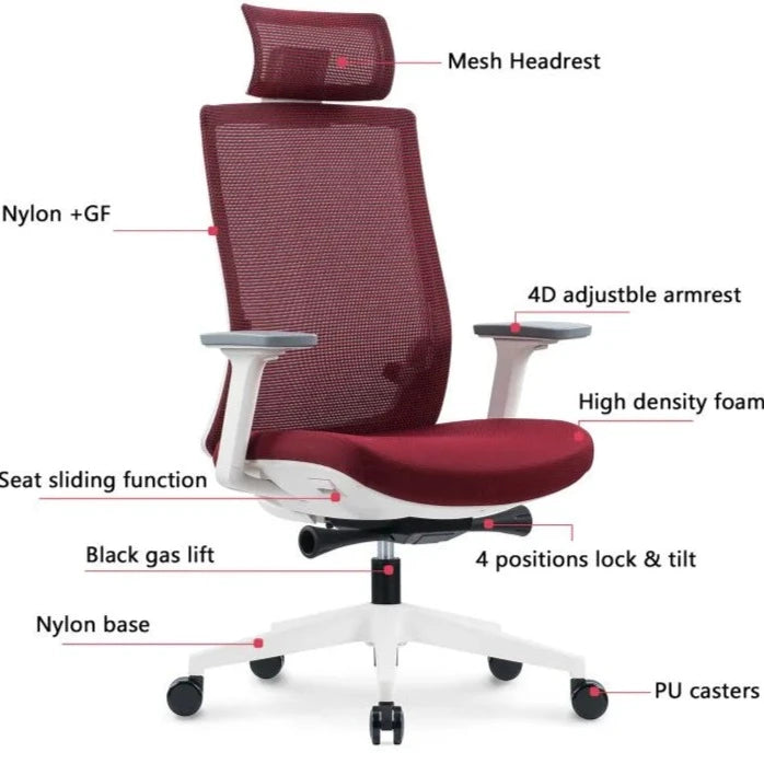 Black Mesh Upholstered Office Chair