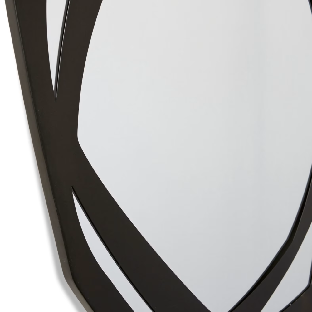 Black Modern Interior Wall Mirror 60 x 75cms