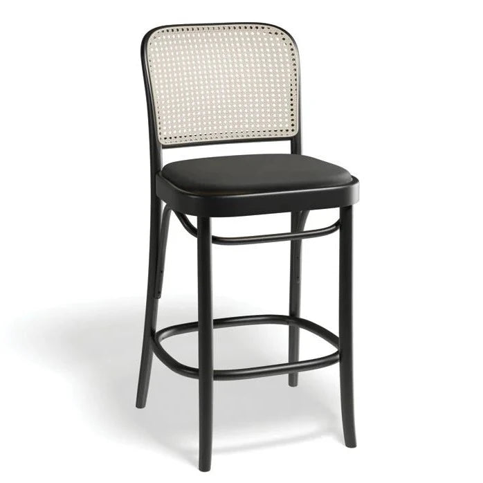 Black Padded Seat Cane Back High Stool (Available in 2 Sizes)