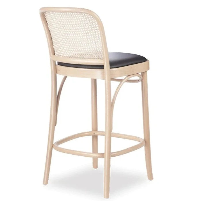 Black Padded Seat Natural Back High Stool (Available in 2 Sizes)