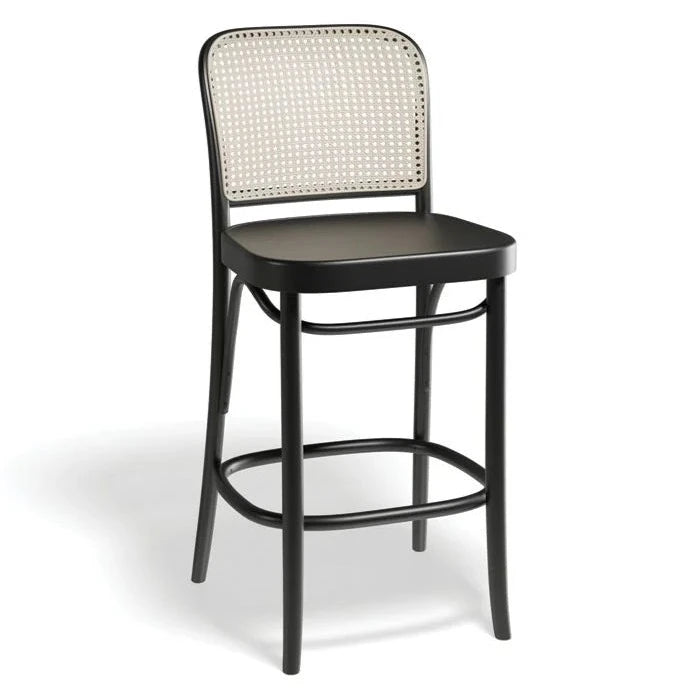 Black Sylvan Seat Cane Back High Stool (Available in 2 Sizes)