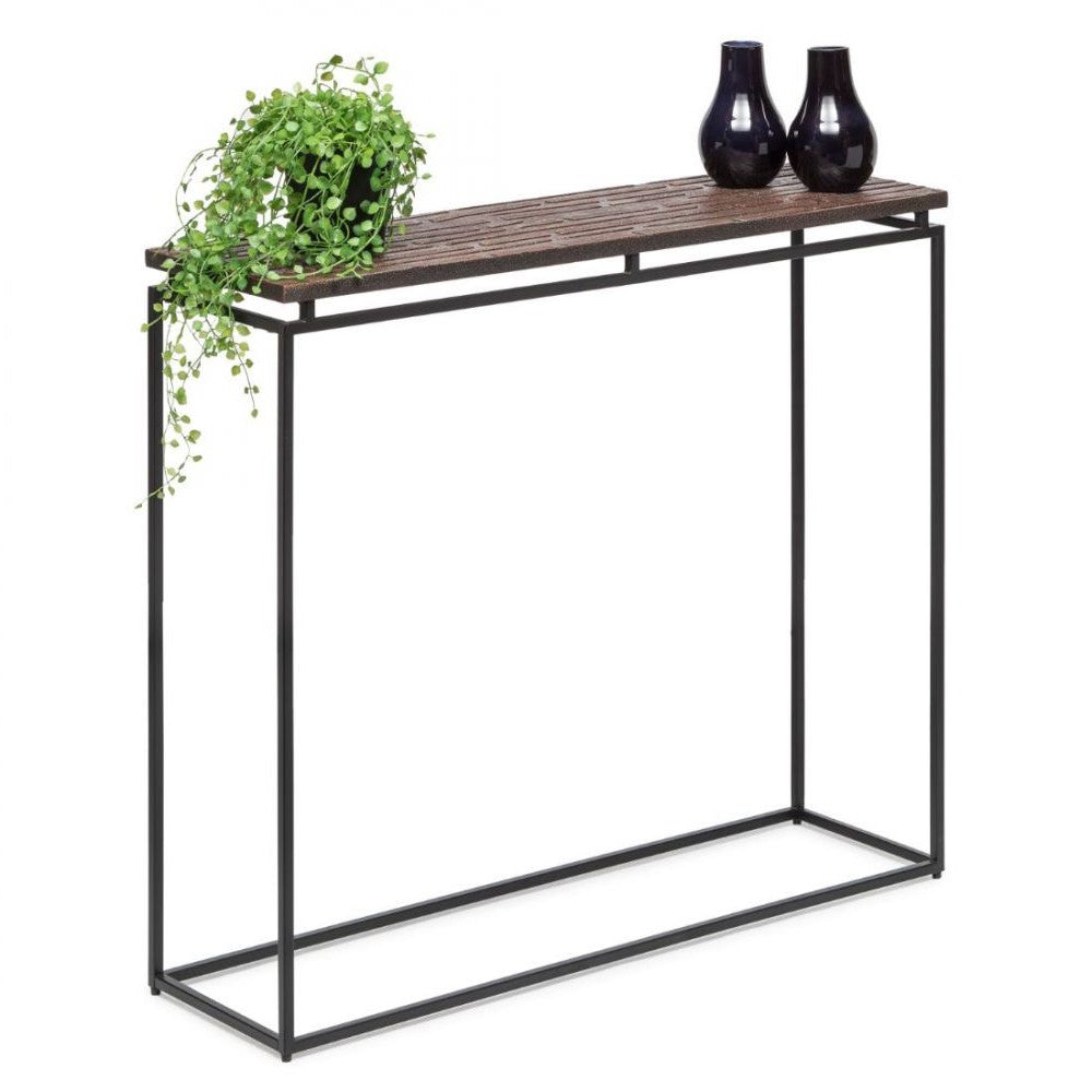 Black & Copper Narrow Console Table