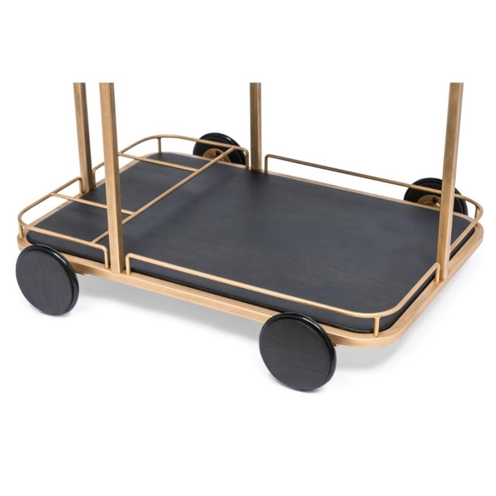 Black & French Brass 3 Tier Drinks Bar Cart