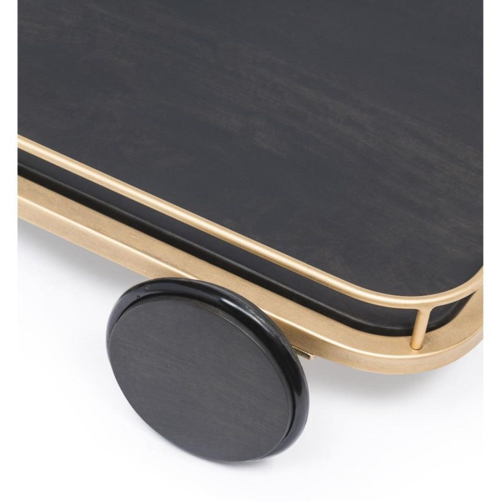 Black & French Brass 3 Tier Drinks Bar Cart