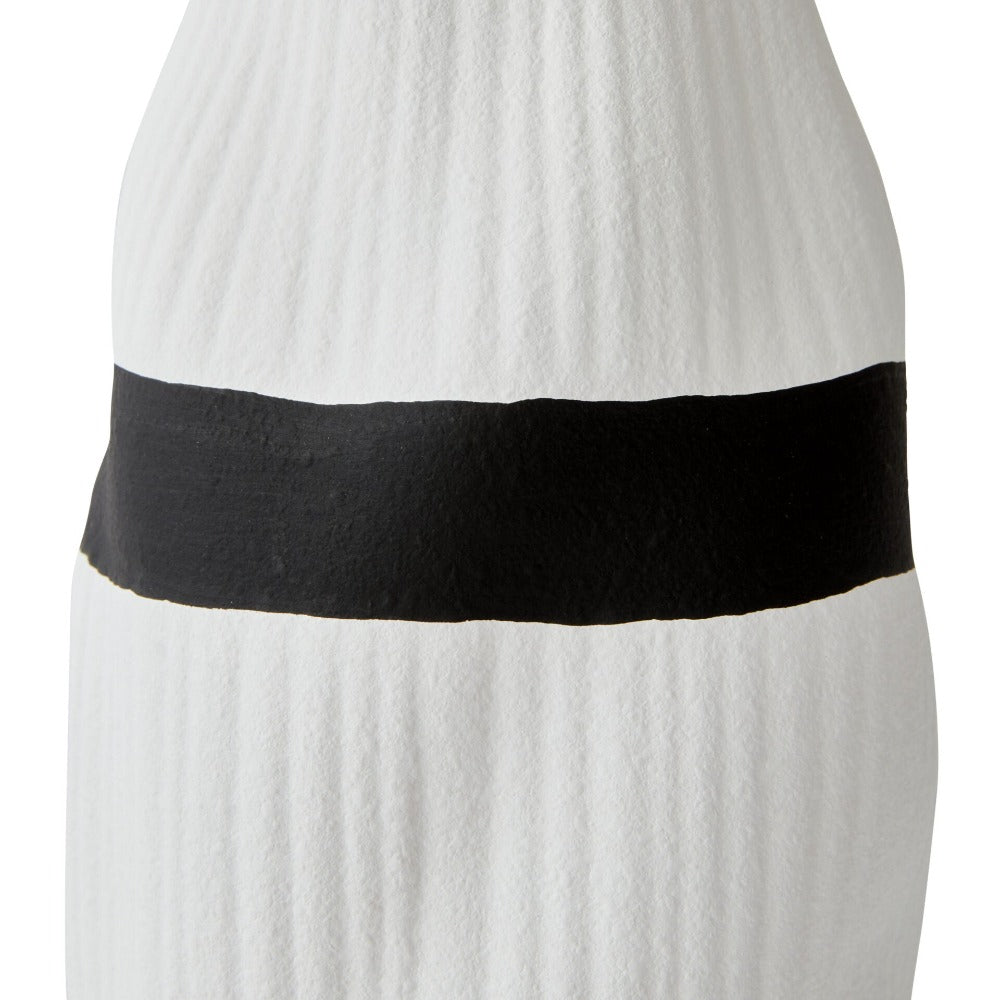 Black and White Palette Ceramic Vase - White