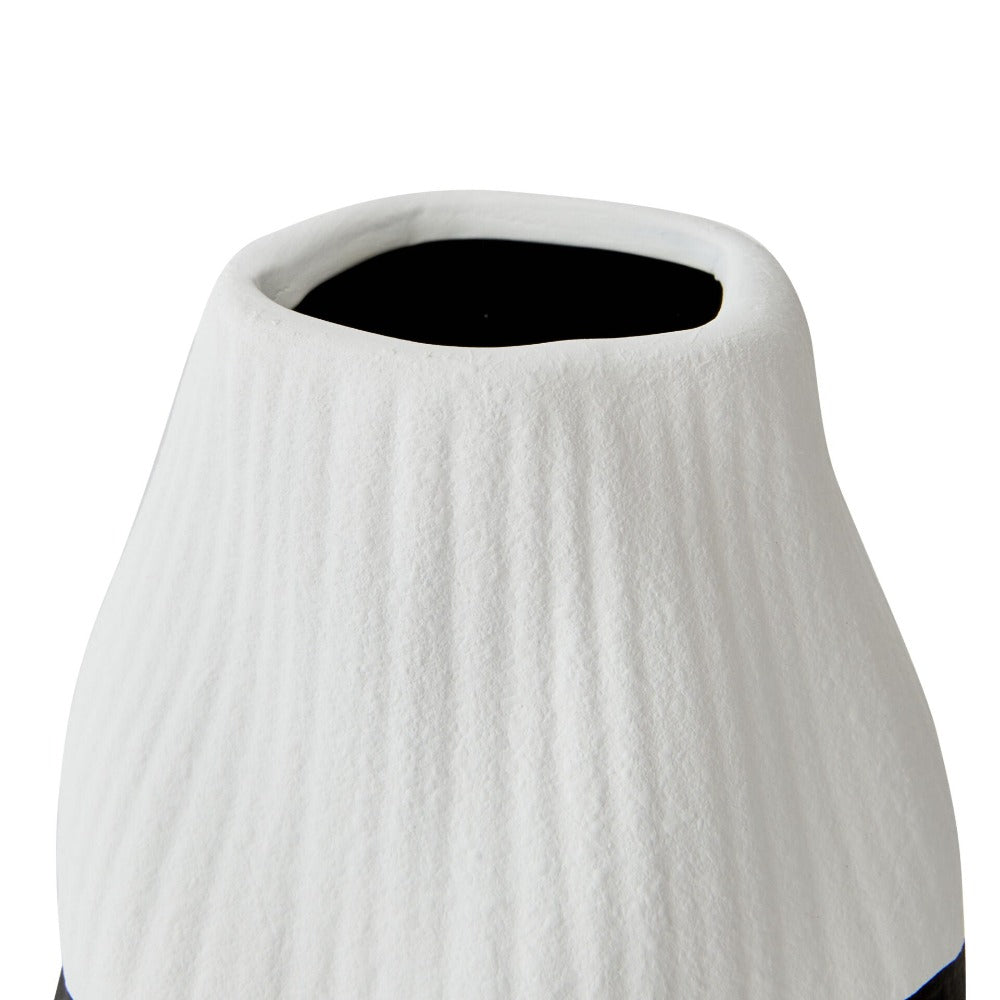 Black and White Palette Ceramic Vase - White