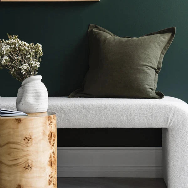 Blair Linen Cushion - Khaki Green - 60X60cms