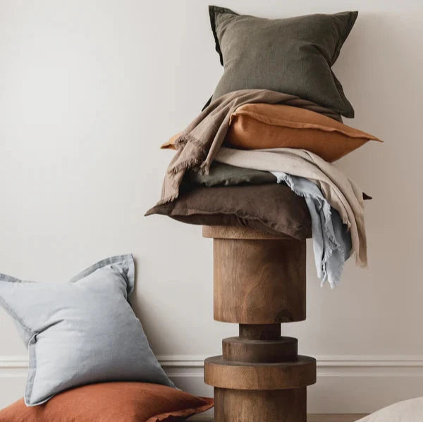 Blair Linen Cushion Cover - Brown - 60X60cms
