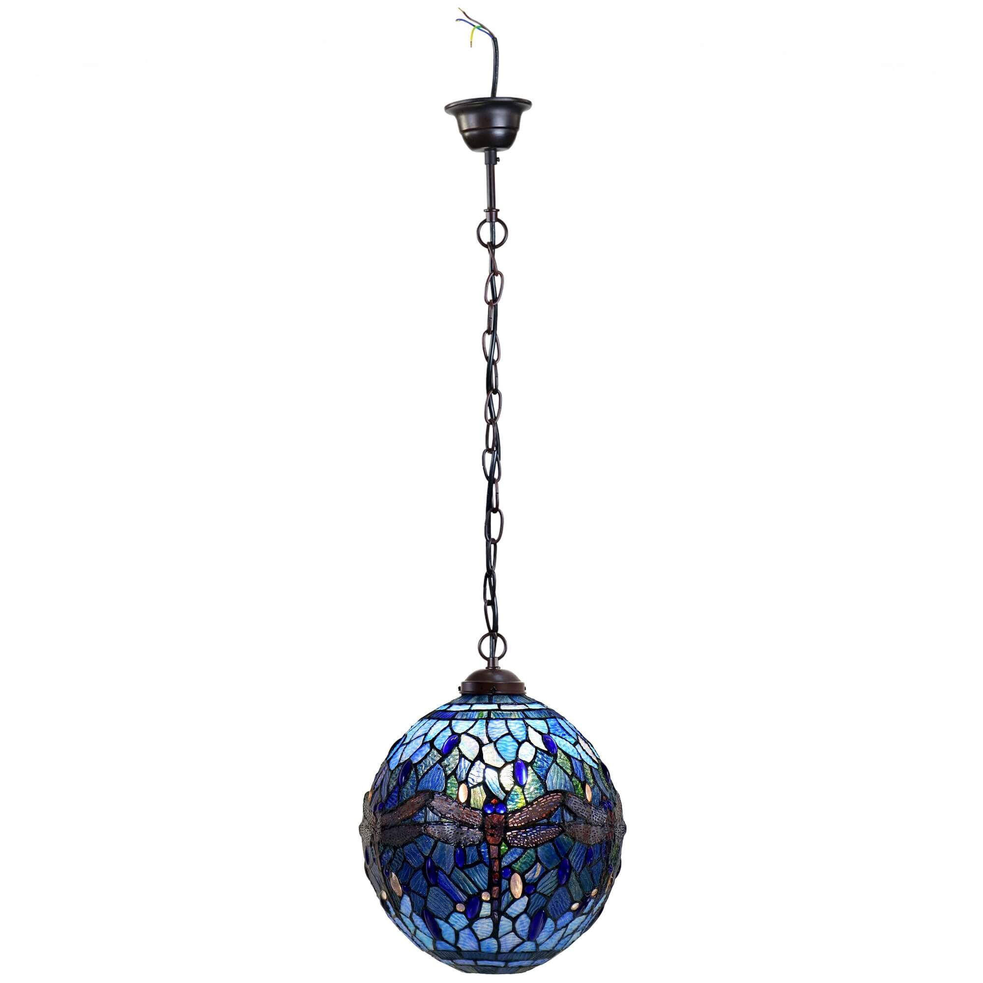 Blue Dragonflies Tiffany Stained Glass Pendant Lamp