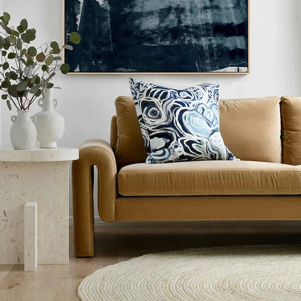 Message Sticks Linen Cushion with Feather Insert - 60x60cms