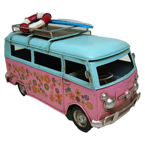 Blue Top Floral Designer Van Ornament - 25cms