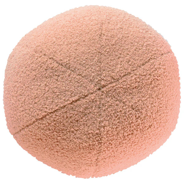 Blush Pink Boucle Ball Cushion with Insert - 30cms