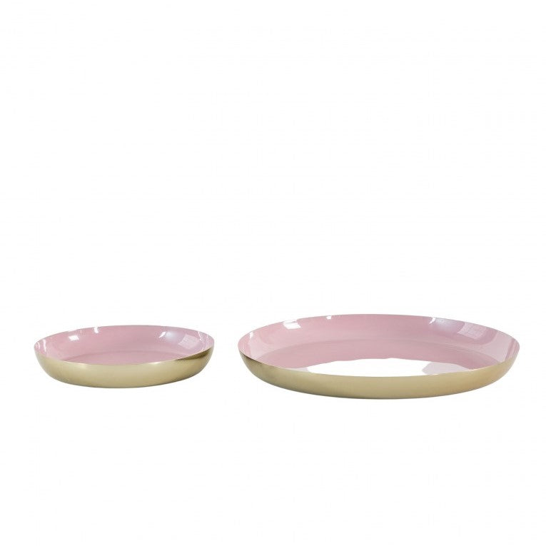 2 Pcs Bold and Beautiful Aluminum Trays - Pink