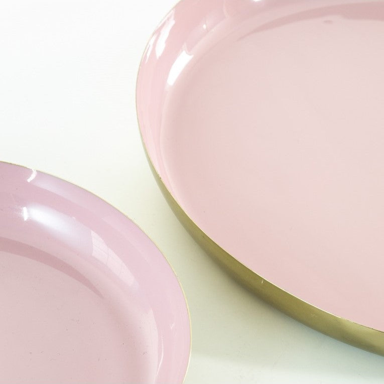 2 Pcs Bold and Beautiful Aluminum Trays - Pink