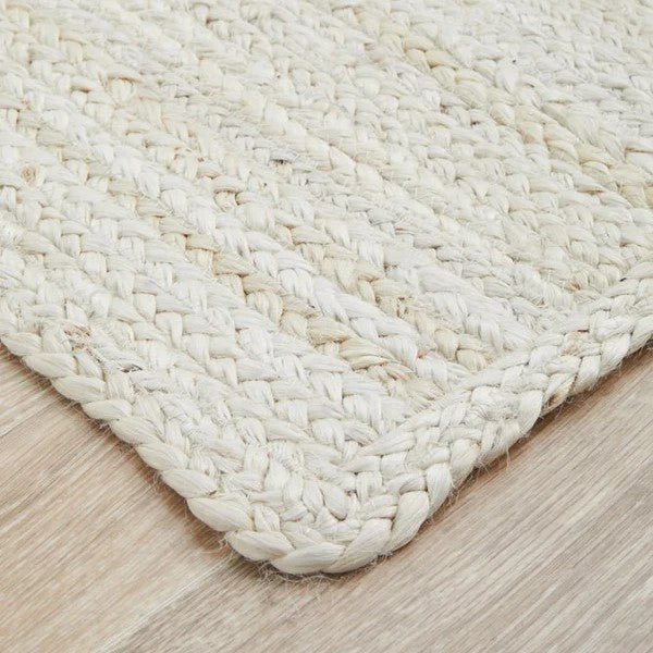 Bondi White Hand-Braided Jute Rug - 320 x 230cms