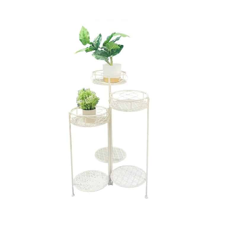 Bordeaux 3-Tier Round Pot plant Stand with Bottom Shelf - 77cms