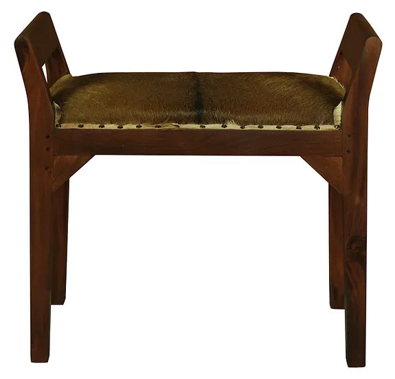 Boston Small Goat Hide Bench - Brown