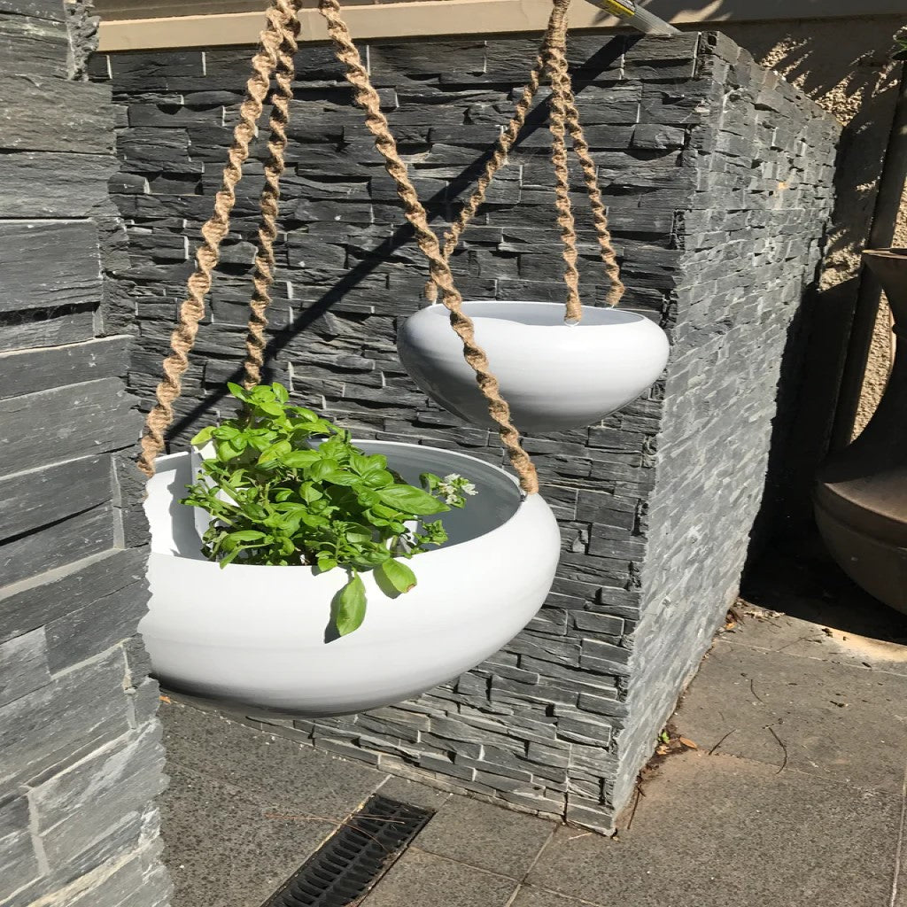 Botanic Cascade White Hanging Planter - Set of 2